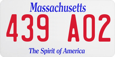 MA license plate 439AO2