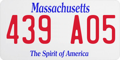 MA license plate 439AO5
