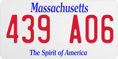MA license plate 439AO6