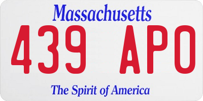MA license plate 439AP0