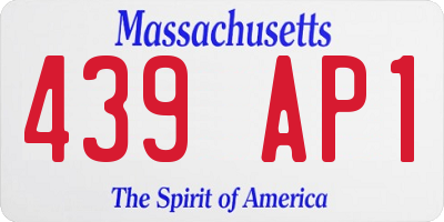MA license plate 439AP1