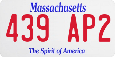 MA license plate 439AP2