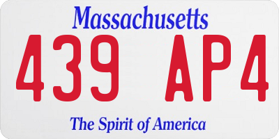 MA license plate 439AP4