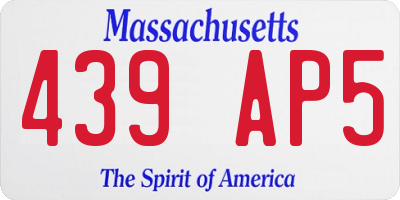 MA license plate 439AP5