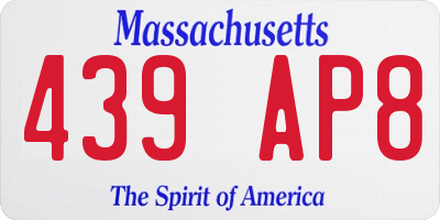 MA license plate 439AP8