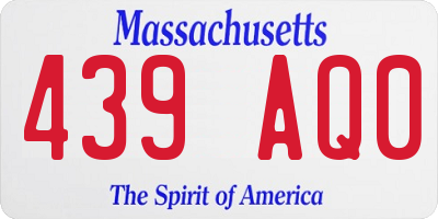 MA license plate 439AQ0