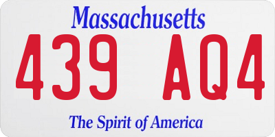 MA license plate 439AQ4