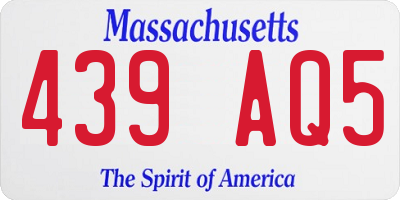 MA license plate 439AQ5