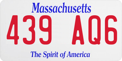 MA license plate 439AQ6