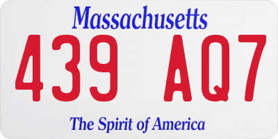 MA license plate 439AQ7