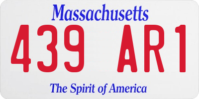 MA license plate 439AR1
