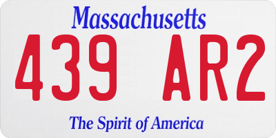 MA license plate 439AR2