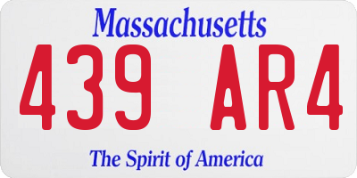 MA license plate 439AR4