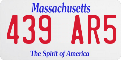 MA license plate 439AR5