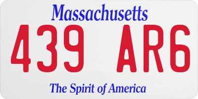 MA license plate 439AR6