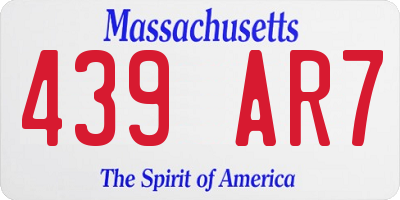 MA license plate 439AR7