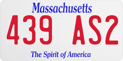 MA license plate 439AS2