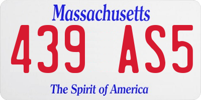 MA license plate 439AS5