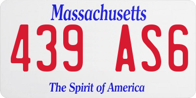 MA license plate 439AS6