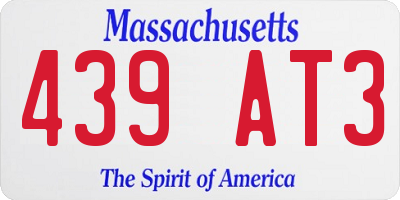 MA license plate 439AT3
