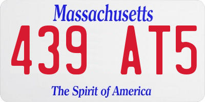 MA license plate 439AT5
