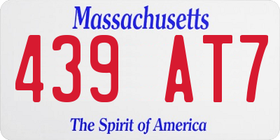 MA license plate 439AT7
