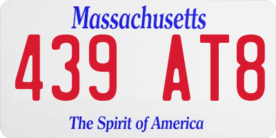MA license plate 439AT8