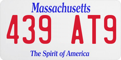 MA license plate 439AT9