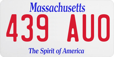 MA license plate 439AU0