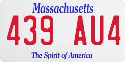 MA license plate 439AU4