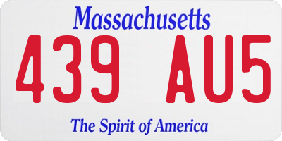MA license plate 439AU5