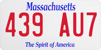 MA license plate 439AU7