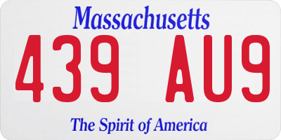 MA license plate 439AU9