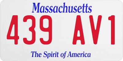 MA license plate 439AV1