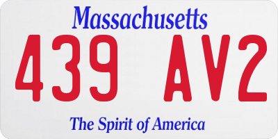 MA license plate 439AV2