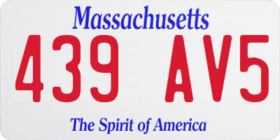 MA license plate 439AV5