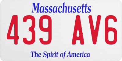 MA license plate 439AV6