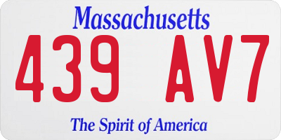MA license plate 439AV7