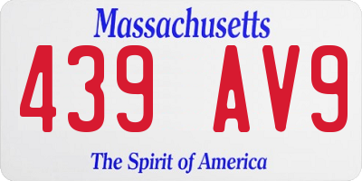 MA license plate 439AV9