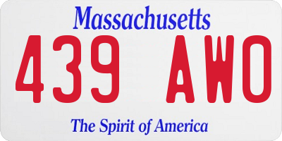MA license plate 439AW0