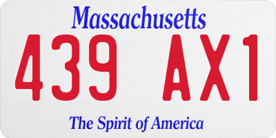 MA license plate 439AX1