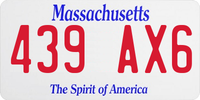 MA license plate 439AX6