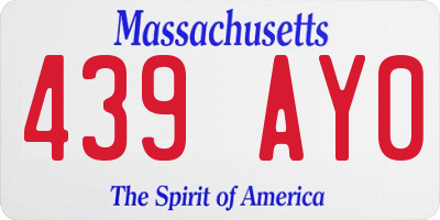 MA license plate 439AY0
