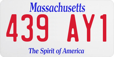 MA license plate 439AY1