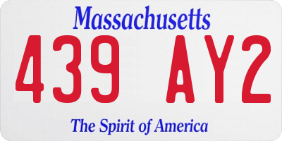MA license plate 439AY2