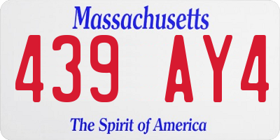 MA license plate 439AY4