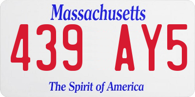 MA license plate 439AY5
