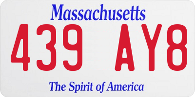 MA license plate 439AY8