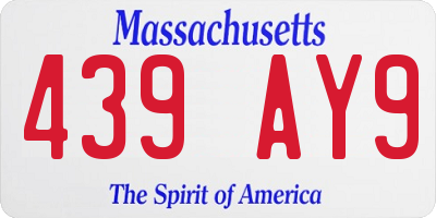 MA license plate 439AY9