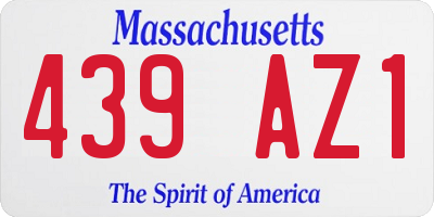 MA license plate 439AZ1